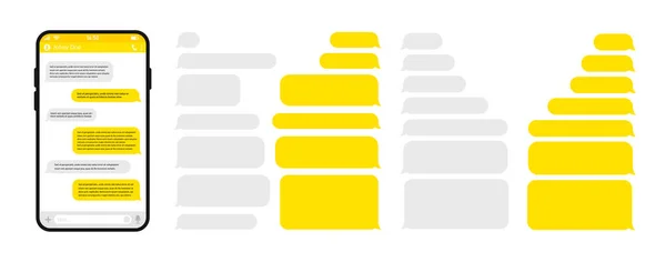 메신저와 채팅하는 스마트 Sms 템플릿 버블로 일러스트 — 스톡 벡터