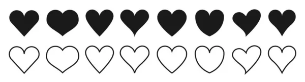 Divers Simple Rouge Vecteur Coeur Amour Icône — Image vectorielle