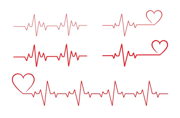 Corazón Latido Línea Corazón Cardio Vector Icono — Vector de stock