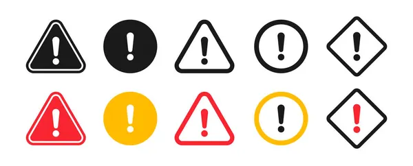 Voorzichtigheidsborden Symbolen Gevaar Waarschuwingsborden — Stockvector