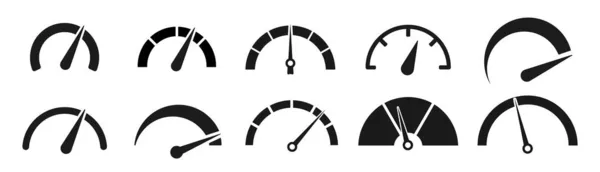 Швидкісні Прилади Встановлюють Піктограми Векторні Ілюстрації — стоковий вектор