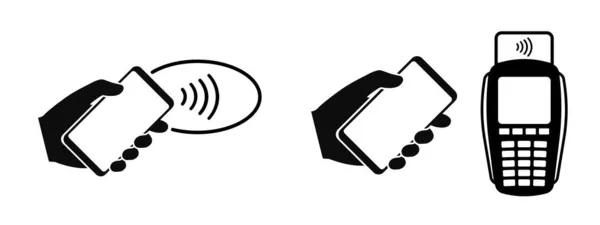 Nfc Ödeme Vektör Çizimi Akıllı Telefon Kullanarak Ödeme — Stok Vektör