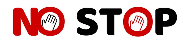 止めるな 赤い丸の中の手は — ストックベクタ