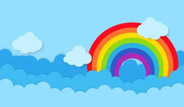 Rainbow Chmury Ilustracja Wektorowa — Wektor stockowy