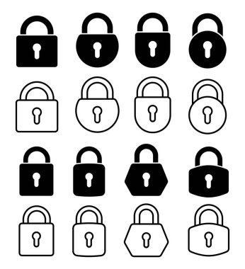 Düz vektör simgelerini kilitle