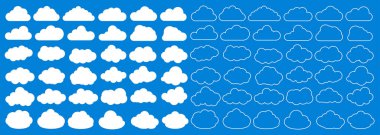 ?Bulut simgesi ayarlandı. Vektör illüstrasyonu