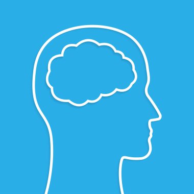 Baş ve beyin vektörü çizimi