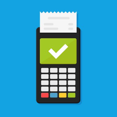 Ödeme terminali. Düz vektör illüstrasyonu