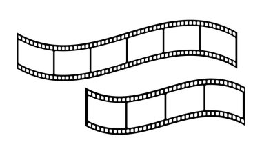 Film şeridi veya eğri film şeridi simgesi vektörü