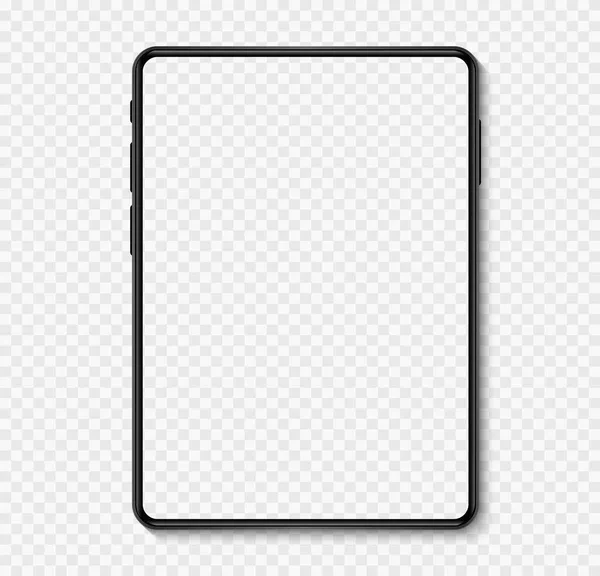 Černý Notebook Izolovaný Průhledném Pozadí Notebook Prázdný Displej Notebook Mockup — Stockový vektor