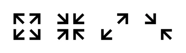 フルスクリーンと終了フルスクリーンアイコンセットベクトルイラスト — ストックベクタ