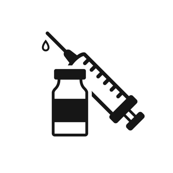 Stop Het Covid Vaccin Vaccin Icoon — Stockvector