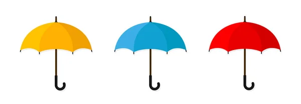 Umbrella Set Icon Silhouette White Background — Stock Vector