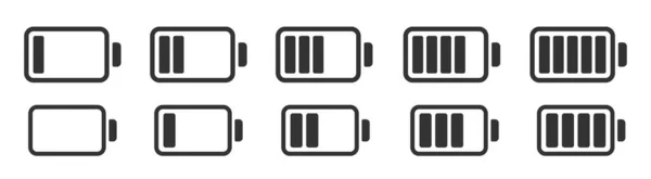 Battery Indicator Set Vector Icons — Stock Vector