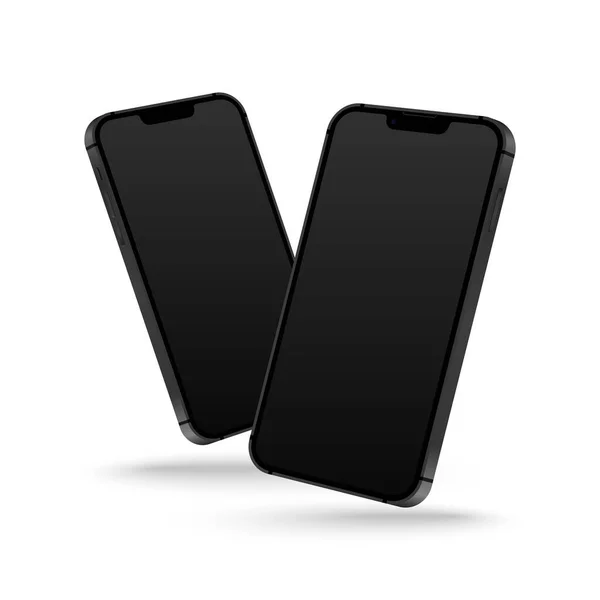 Conjunto Realista Ilustração Vetor Mock Geração Moderna Smart Phone Iphone — Vetor de Stock
