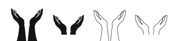 Vektor Schützende Hände Symbol Manschette Hände — Stockvektor