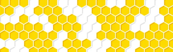 黄色のハニカムの背景 ベクターイラストハニカムパターン — ストックベクタ