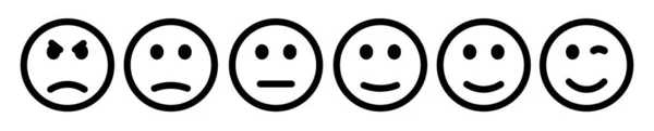 Emoticons Θέσει Ευτυχισμένη Και Θλιβερή Emoji Εικονίδιο Διανύσματος — Διανυσματικό Αρχείο