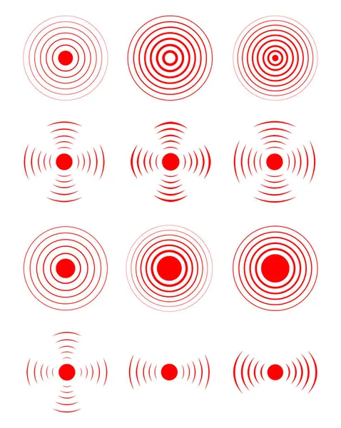 Radarsymbole Sonarwellen Symbol Vektorillustration — Stockvektor