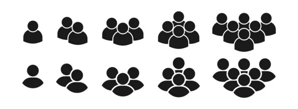 Group People Icon Vector Set — Stock Vector