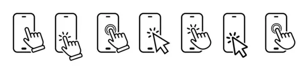 Значок Смартфона Сенсорным Экраном Нажмите Смартфон Значок Вектора — стоковый вектор