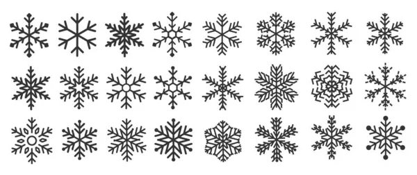 スノーフレークベクトルアイコンのメガセット アイコンロゴ雪のベクトルアイコン — ストックベクタ