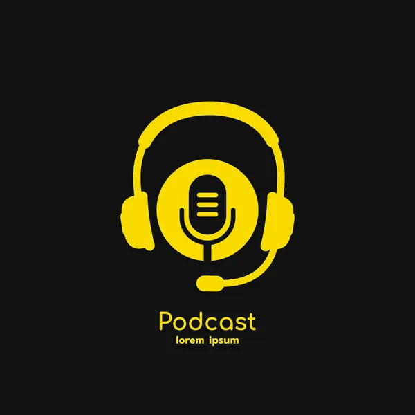 Podcast Icono Del Logotipo Radio Ilustración Vectorial — Vector de stock