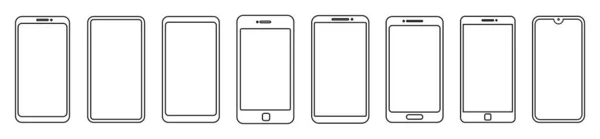Outline Graphic Mobile Phone Vector Illustration Stock Vector