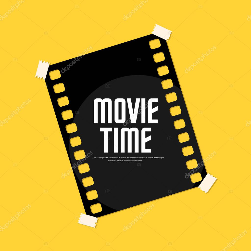 Cinema festival poster movie time. Vector illustration