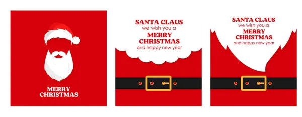Fond Bannière Message Père Noël Barbe Père Noël Vecteur — Image vectorielle