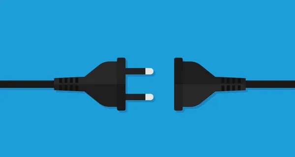 Steckdose Und Stecker Flachen Stil Symbol Vektorillustration — Stockvektor