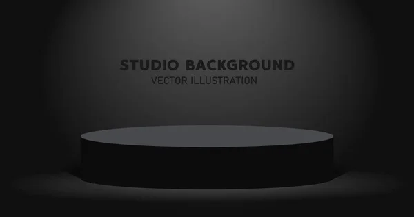 Plataforma Oscura Pedestal Vacío Podio Para Producto Ilustración Vectorial — Archivo Imágenes Vectoriales