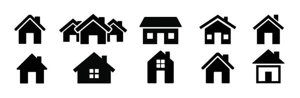 Home Flache Icon Set Vektor Illustration — Stockvektor