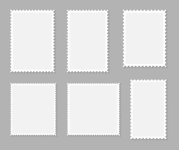Blanco Set Postzegels Collectie Vectorillustratie — Stockvector