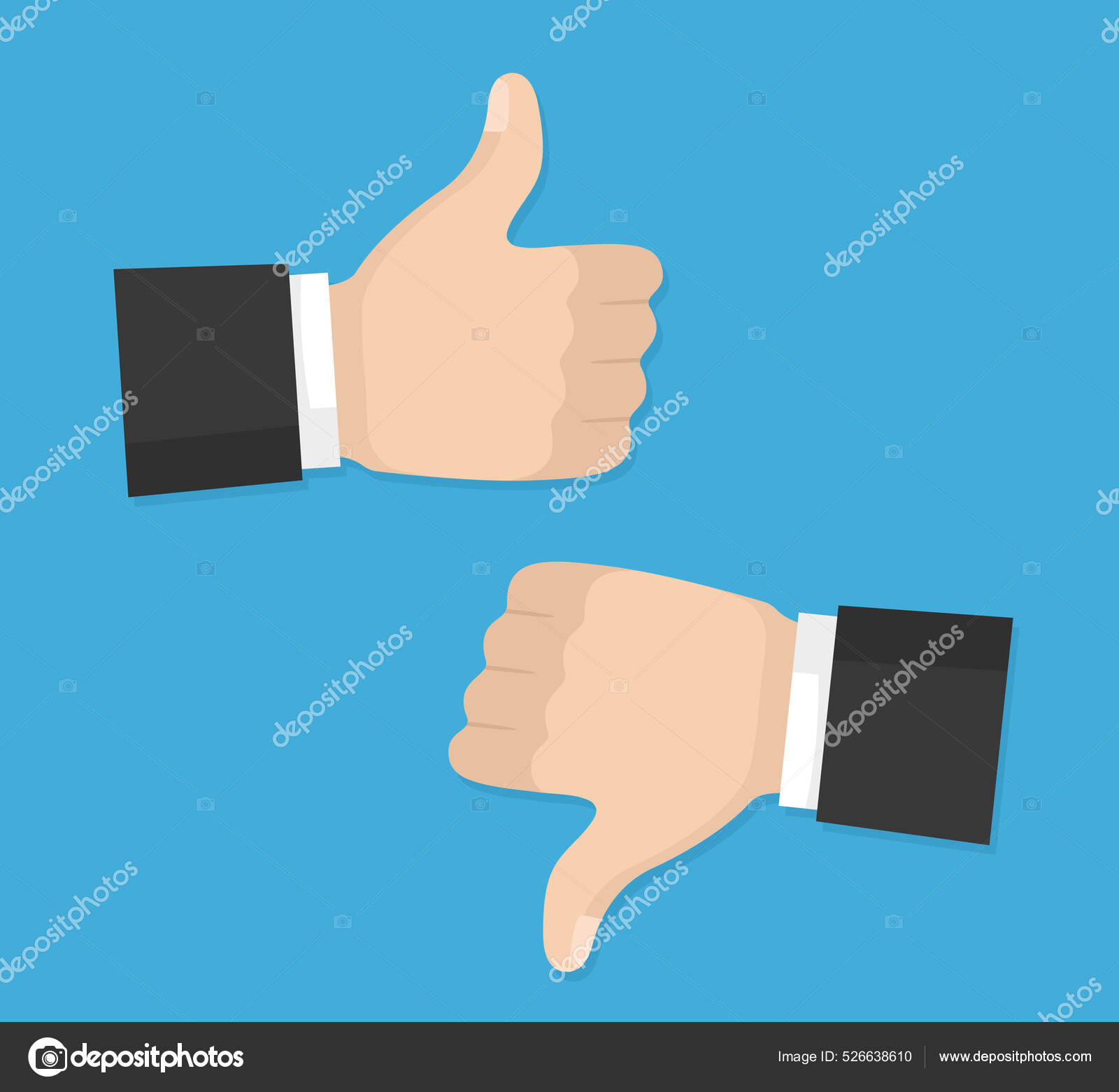 Thumb down icon against and no symbol flat Vector Image