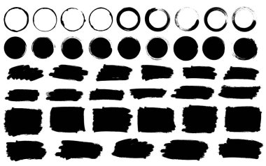 Boya fırçaları büyük vuruşlar yapar. Vektör illüstrasyonu