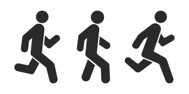 Çalışan simge, hızlı çalışma simgesi veya acele simge vektör illüstrasyonu