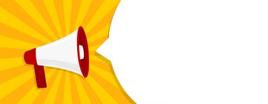 Reklam konuşma sembolü için megafon