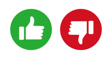 Düz vektör simgesini yukarı ve aşağı başparmaklar