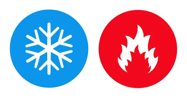 Тепло Холодно Икона Замерзания Снега Огня — стоковый вектор