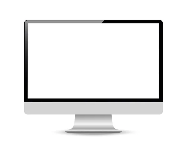 Realistische Computer Monitor Geïsoleerd Achtergrond Vectormodel — Stockvector