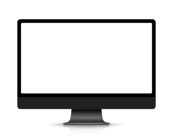 Realistische Computer Monitor Geïsoleerd Achtergrond Vectormodel — Stockvector