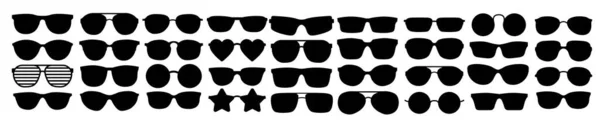 Muchos Tipos Gafas Colección Moda Gafas Aisladas Ilustración Vectorial Iconos — Vector de stock