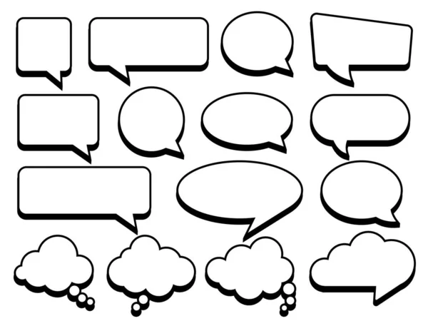 Set Speech Bubbles Vector Stickers Speech Bubbles Icon — Stock Vector