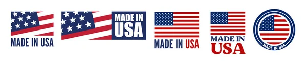 Amerikan Logosu Etiketiyle Yapılmış Vektör Illüstrasyonu — Stok Vektör