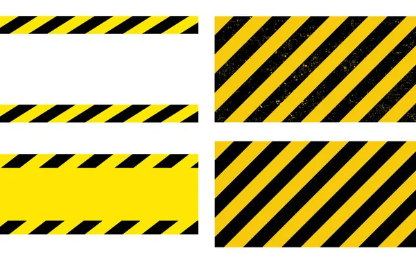 黑线和黄线条纹背景 警告带 — 图库矢量图片