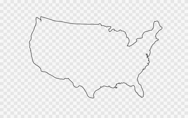 Mapa Usa Státy Vektorové Ilustrace — Stockový vektor