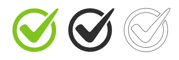 Marca Verificación Conjunto Vector Icono — Vector de stock