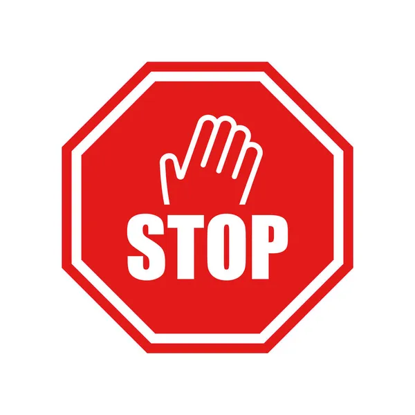 Stop Signe Vectoriel Avec Main — Image vectorielle