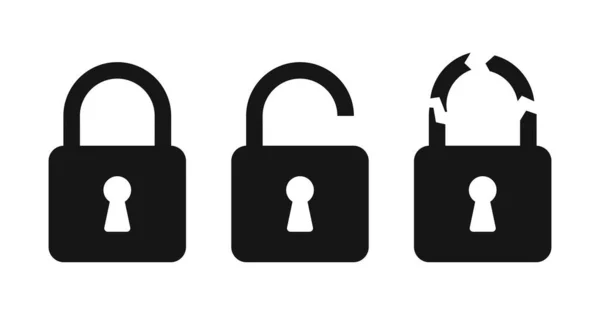 Lock Icon Set Vektor Illustration — Stockvektor